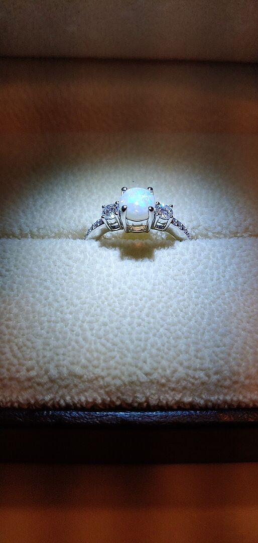 Heirloom Three Stone Opal Ring