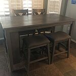 caitbrook counter height dining table and 4 barstools