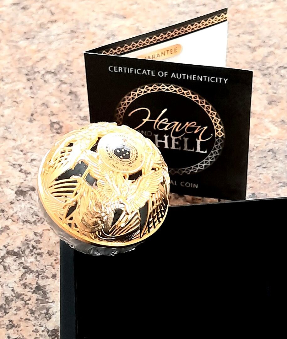 HEAVEN HELL 2 Oz Silver Coin 5$ Samoa 2021