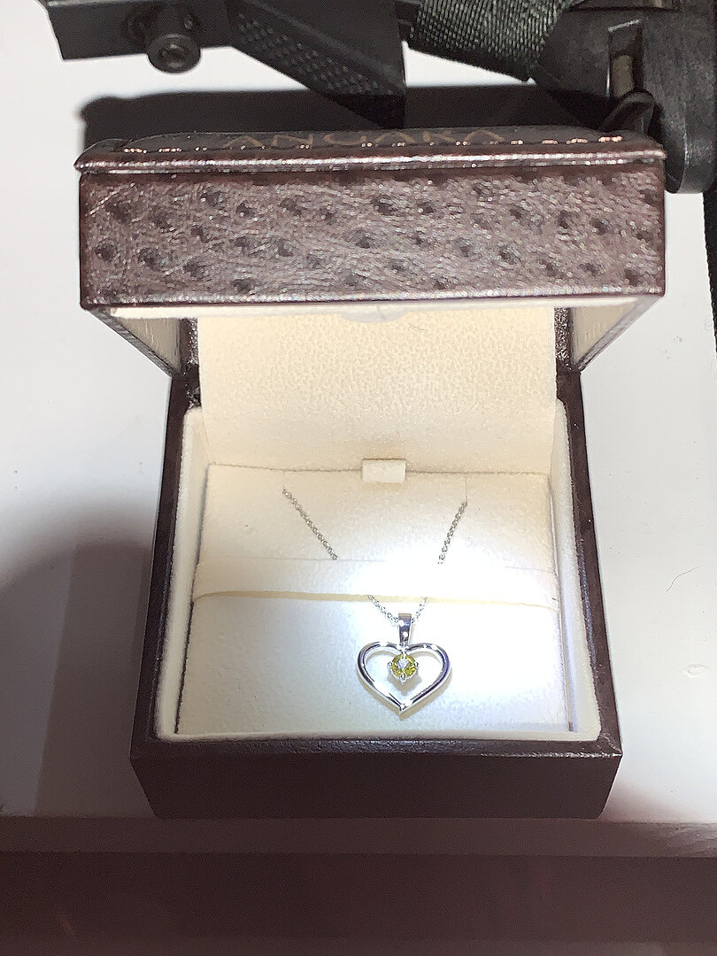 Lab-Grown Solitaire Diamond Ribbon Heart Pendant