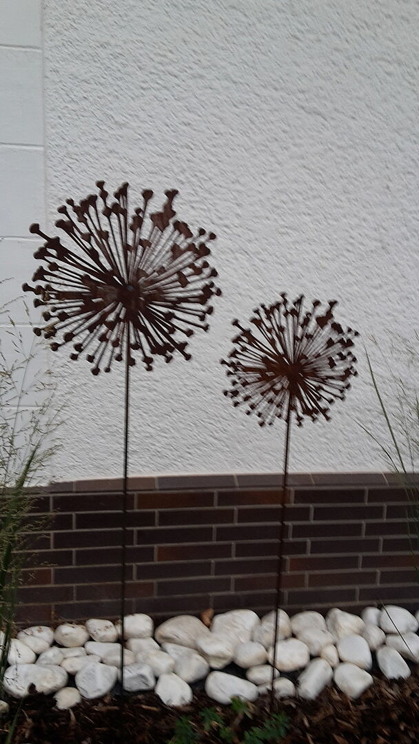 Kundenfoto zu Edelrost Blumen Gartenstecker Allium 40 cm Durchmesser (flach) Gesamthöhe 160 cm