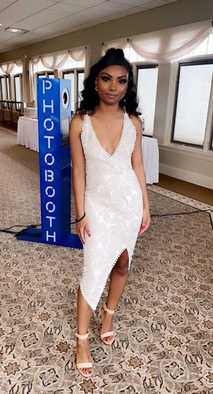 Fearless Asymmetrical Split Hem Embroidered Midi Dress White | Selfie Leslie
