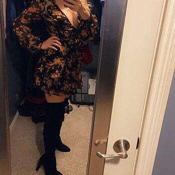 Kerry Layered Balloon Sleeve Dress Black/Orange Selfie Leslie