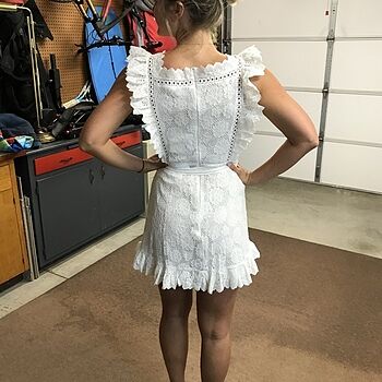 prairie crochet frill dress white Prairie Crochet Frill Dress White