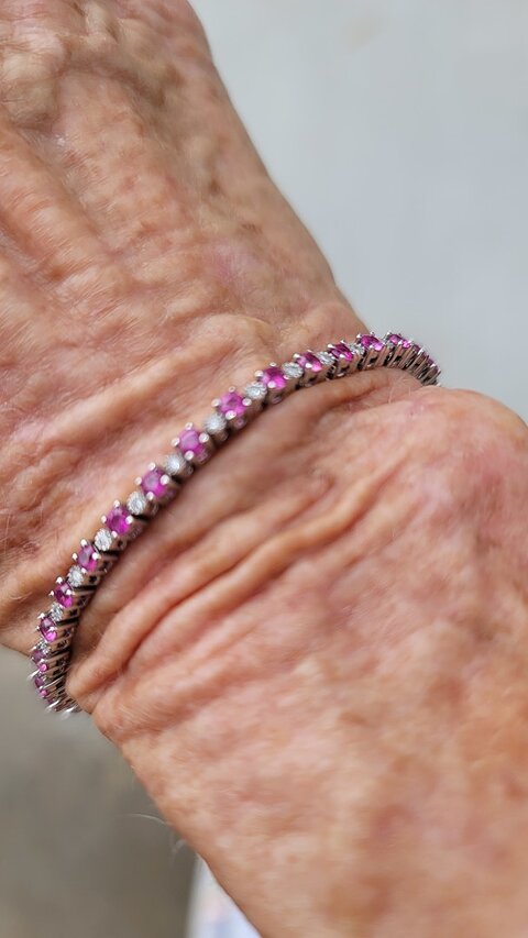 This pink sapphire bracelet is