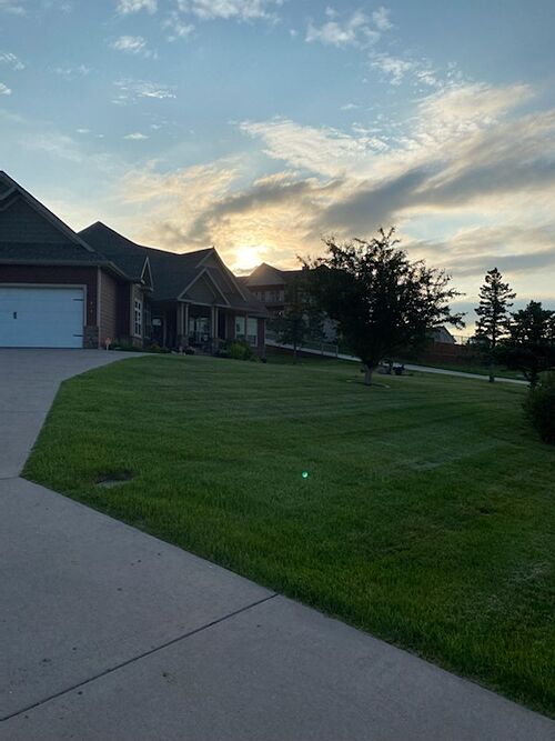 A lawn in Watford City, ND