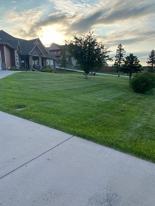 A lawn in Watford City, ND