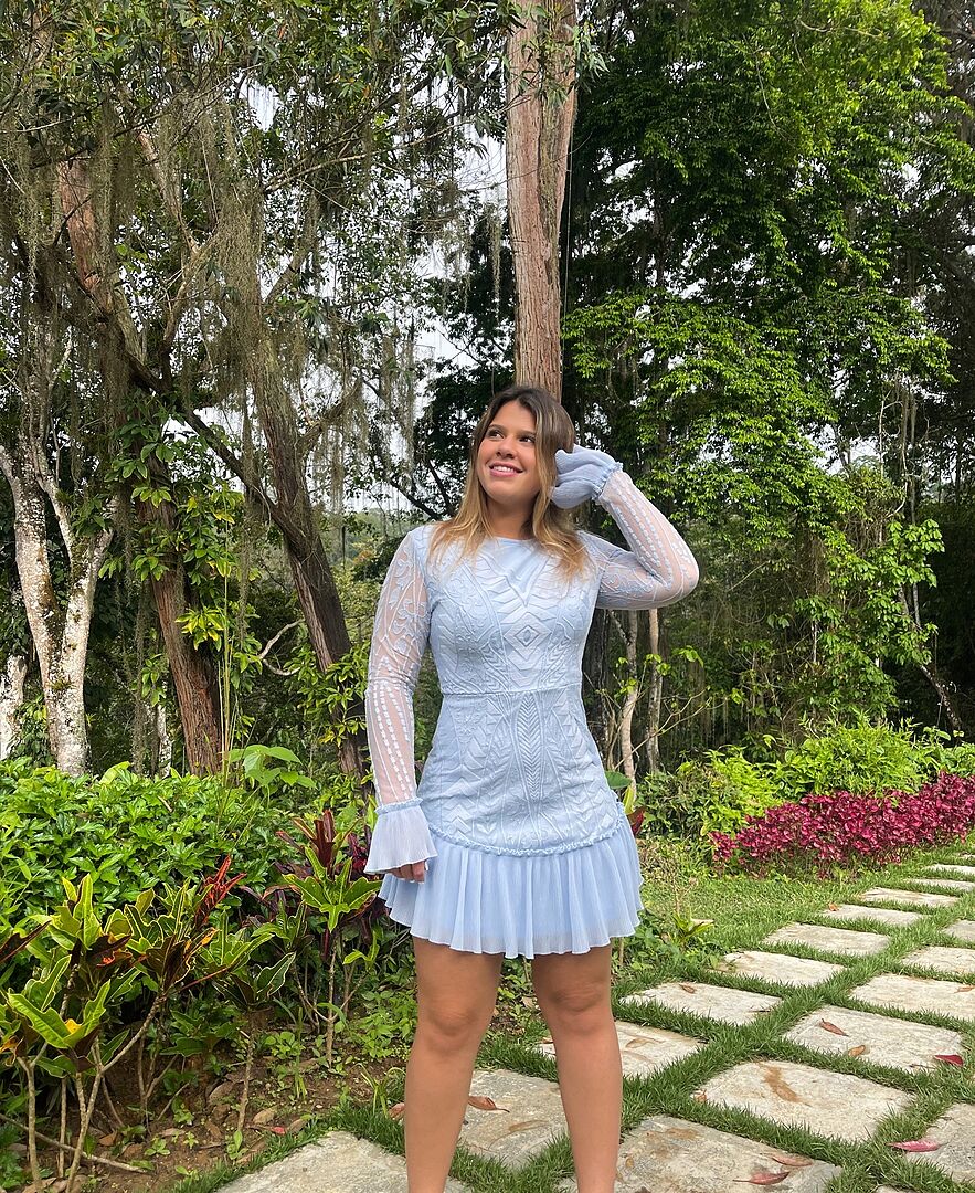 chinese dress ladies Women's Blue See-through Long Sleeve Mini Dress & Reviews - Blue - Dresses