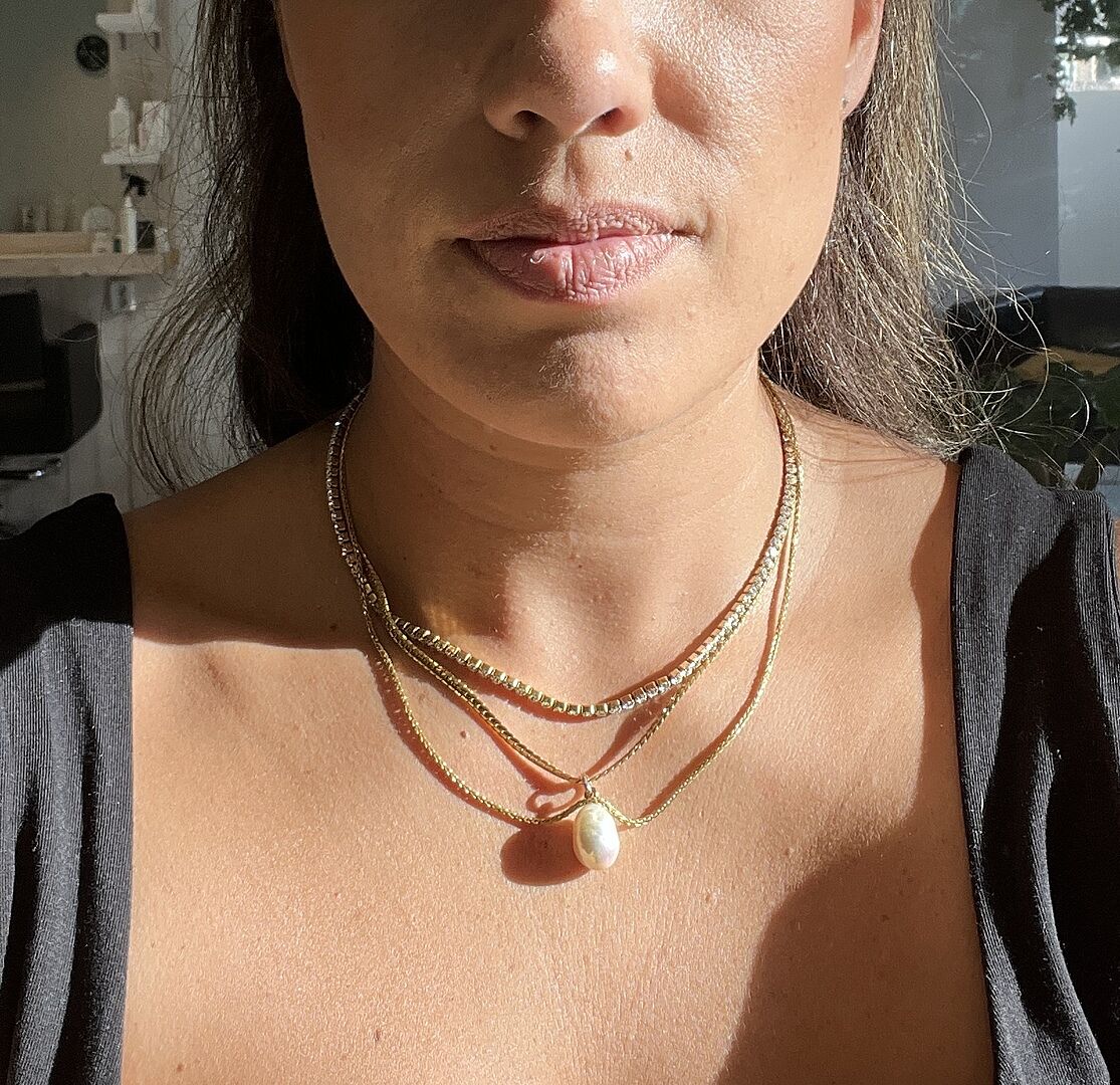 ◇HYERES LOR◇ [by IER] Ball (W) Necklace BH7N40703WB450 Le Vian Oval-Cut Pink Tourmaline Necklace 1/15 ct tw