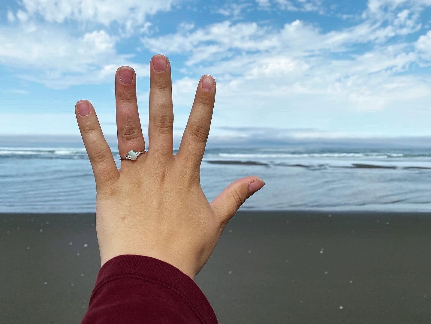 Beautiful opal engagement ring