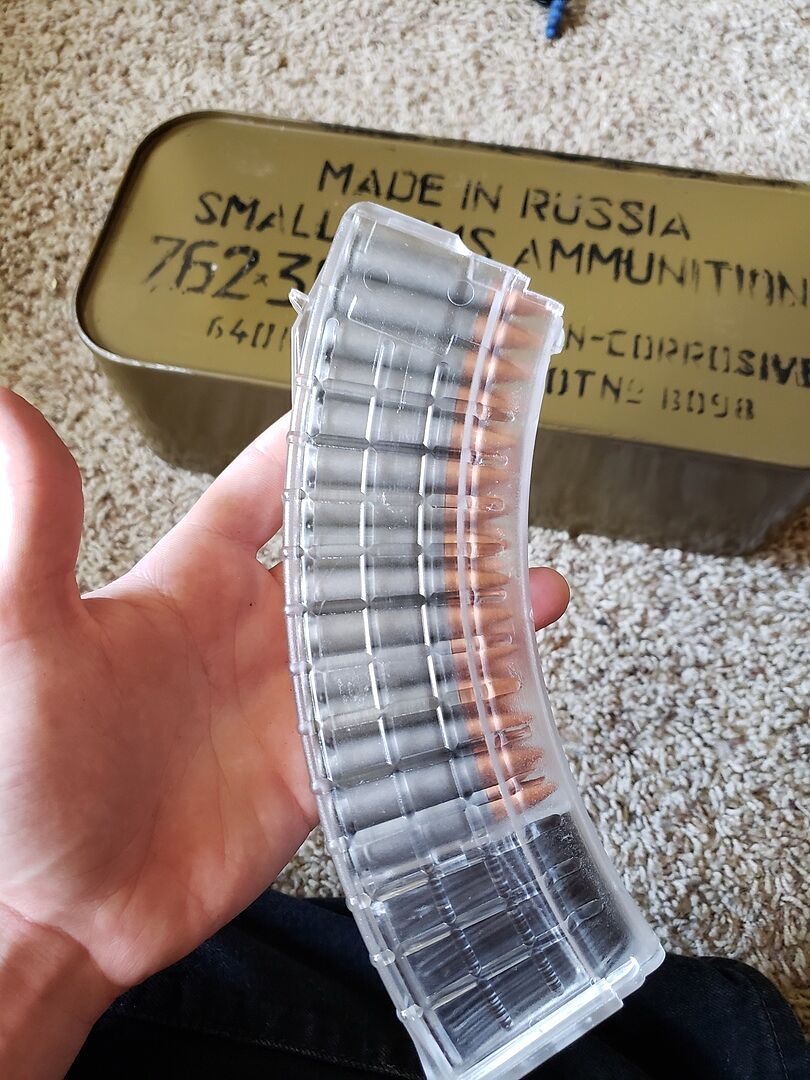 Promag ak 47 magazine 7 62x39mm clear polymer 30 rd