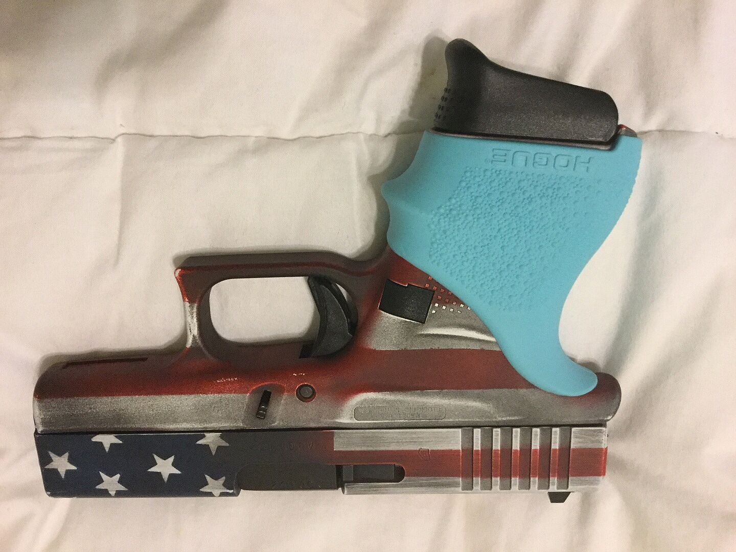 Hogue HandAll Beavertail Grip Sleeve for Glock 42, 43Aqua