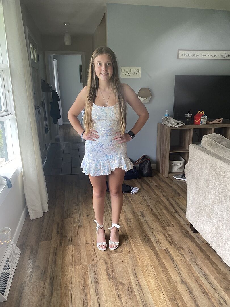 Marbella Sequin Embellished Scoop Neck Ruffle Hem Mini Dress White | Selfie Leslie Marbella Sequin Embellished Scoop Neck Ruffle Hem Mini Dress White | Selfie Leslie