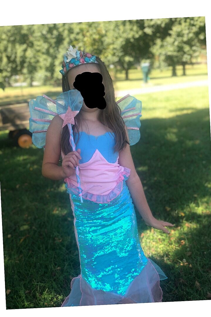chinese dress ladies Sparkly Mermaid in Purple and Teal, Girl's, Size: Small 3/4 main image 1