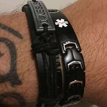 Black Stealth Link Medical ID Bracelet | Lauren's Hope