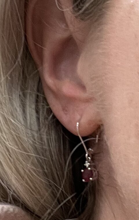 Ruby lever back earrings