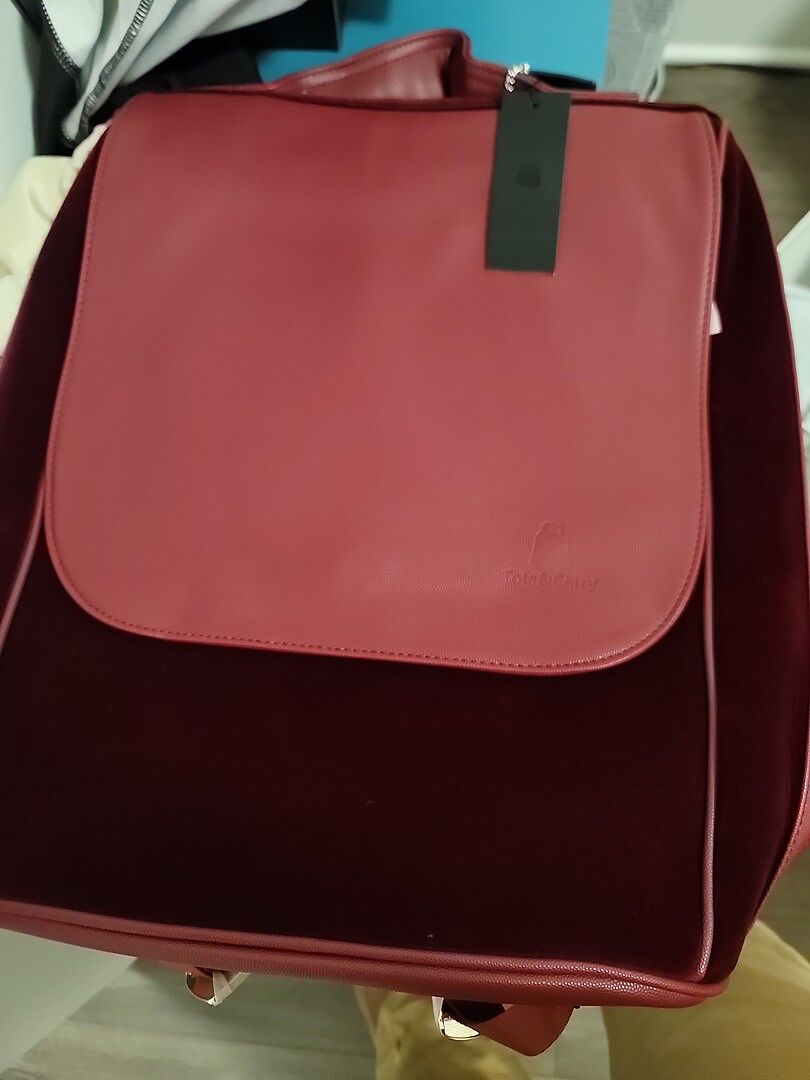 【PORTERNA】Hidden velvet backpack Velvet Backpack in Burgundy – Tote&Carry