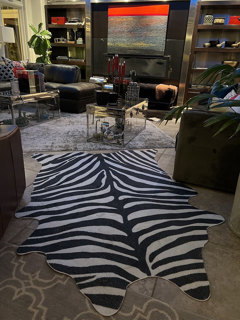Black & White Zebra Faux Hide Rug