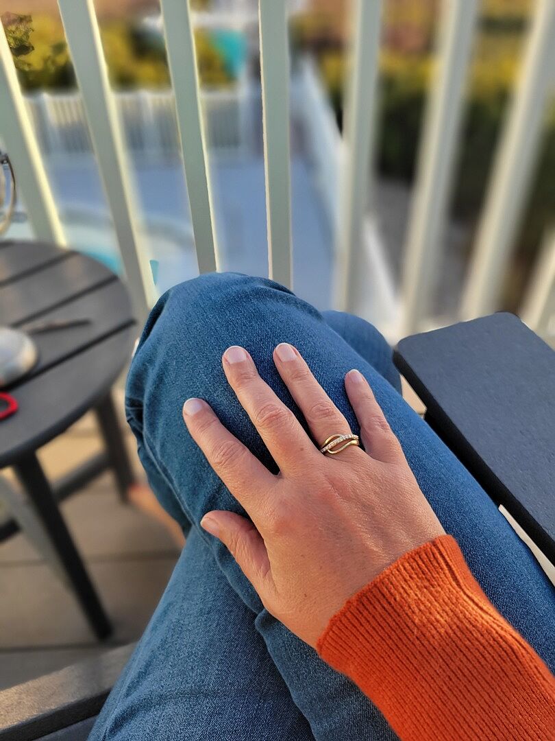 Diamond Swirl Bypass Ring