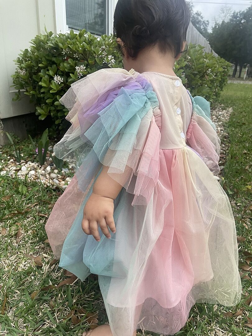 Sunset Rainbow Tulle Dress