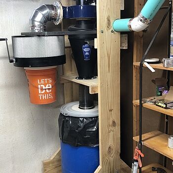 Oneida Air Systems Super Dust Deputy 4/5 Deluxe Cyclone Kit – 15-Gallon Drum, 99% Dust Separation For 0.5–3HP Collectors