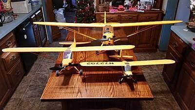 Piper J 3 bianco blu EPO 1400 mm PNP Torcster con azionamento