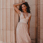 Gold On The Ceiling Maxi Dress Champagne | Hello Molly US