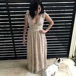 chinese dress ladies Sensational champagne gold crystal-embellished maxi dress on spaghetti main image 1