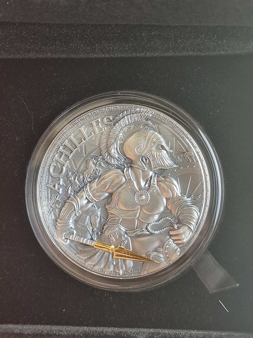 ACHILLES Great Greek Mythology 2 Oz Silver Coin 2000 Francs