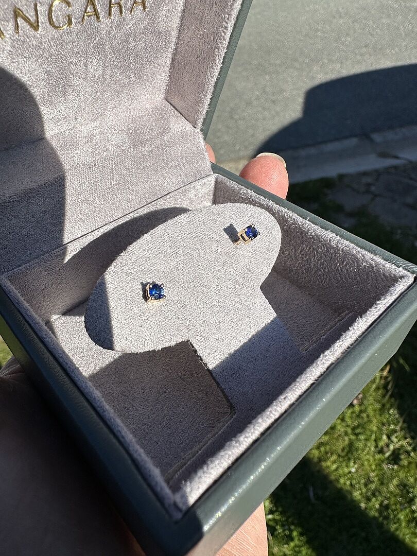 Sapphire gemstone stud earrings