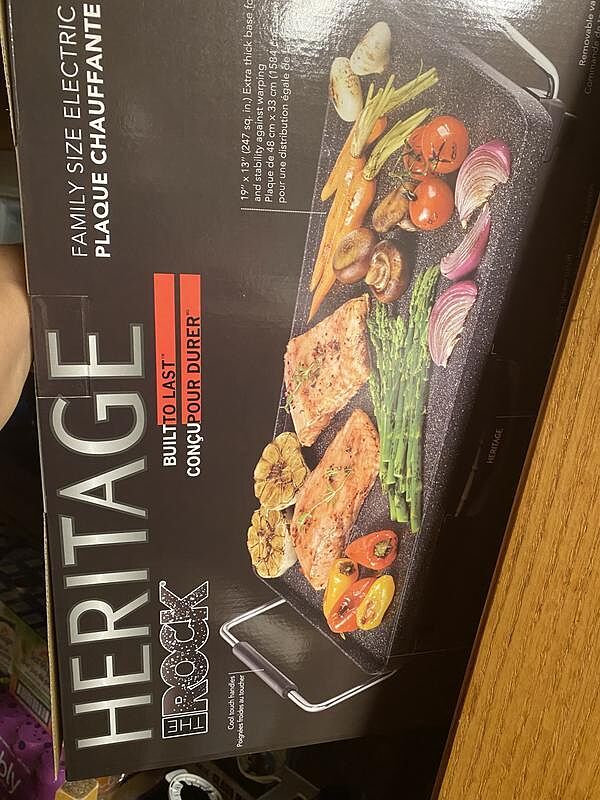 Electric Griddle Heritage The Rock Reversible Grill Griddle Costco