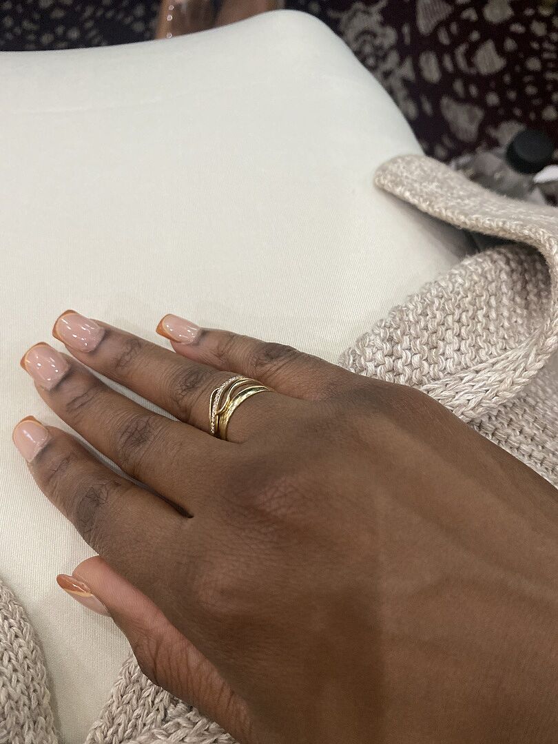 Diamond Swirl Bypass Ring