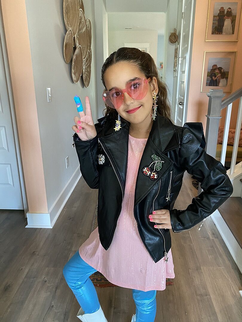 Crystal Patch Ruffle Vegan Leather Jacket