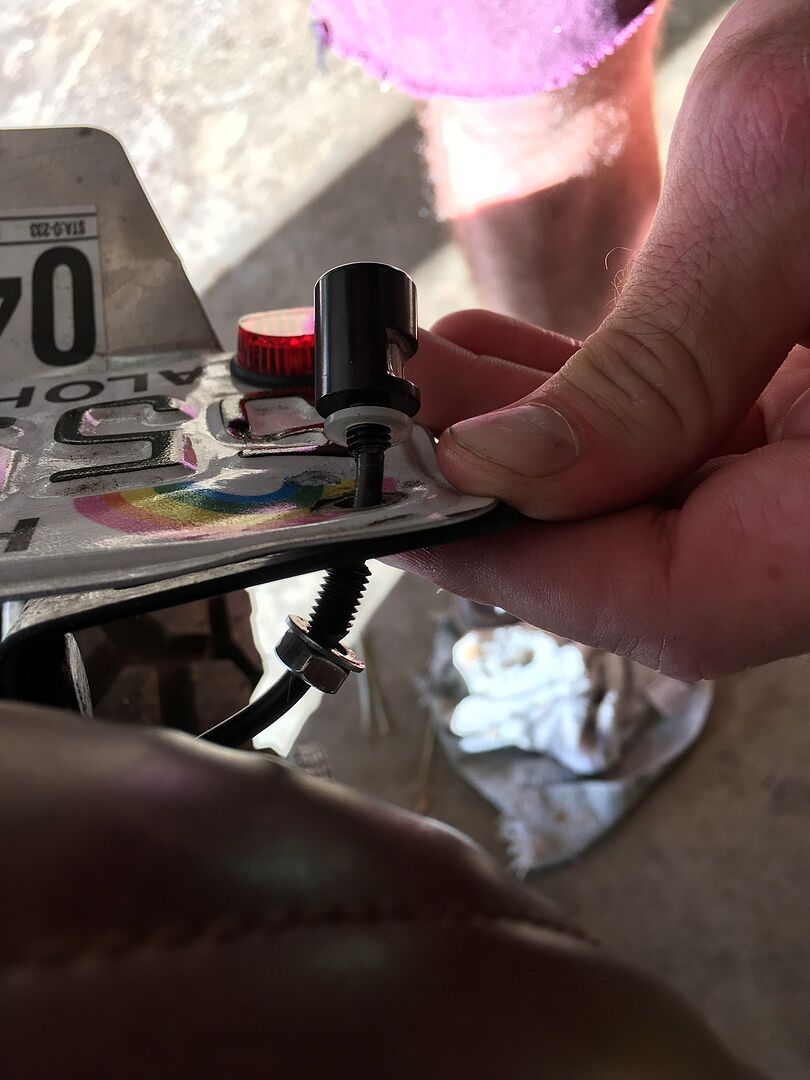 Cycle Standard Mini License Plate Bolt Lights Black