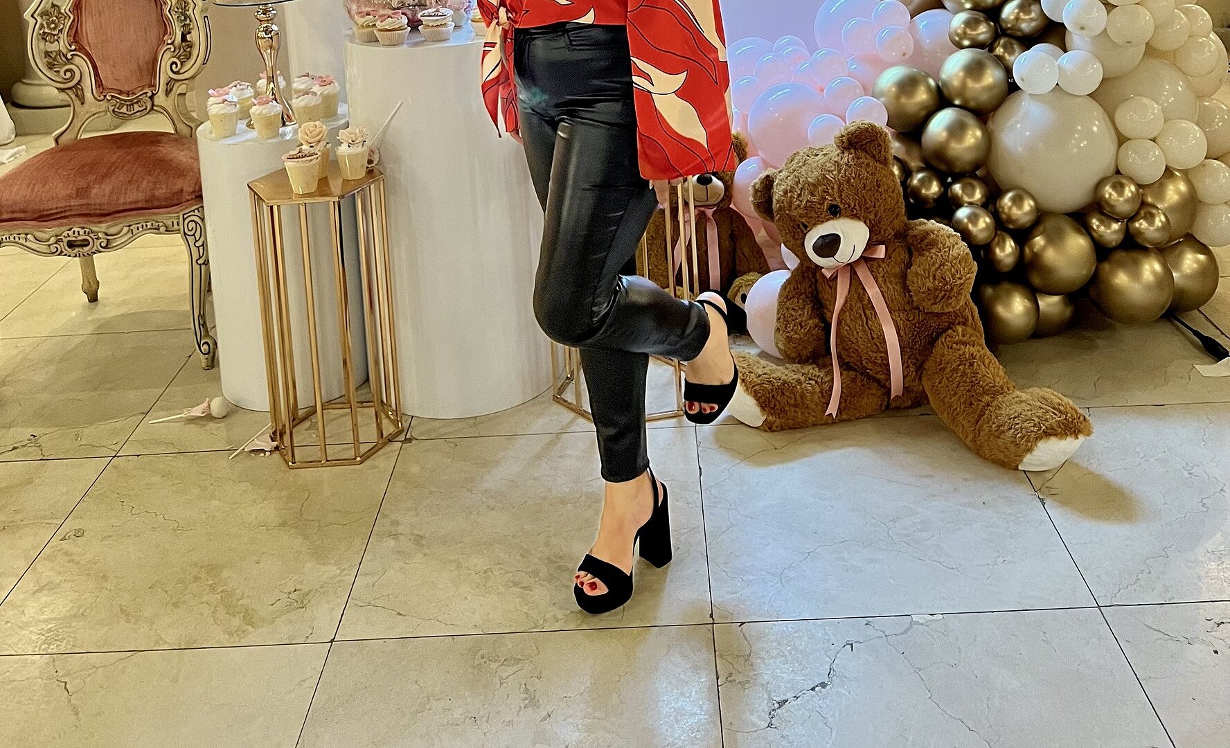 LESSA Bone Patent Platform Block Heel | Women's Heels