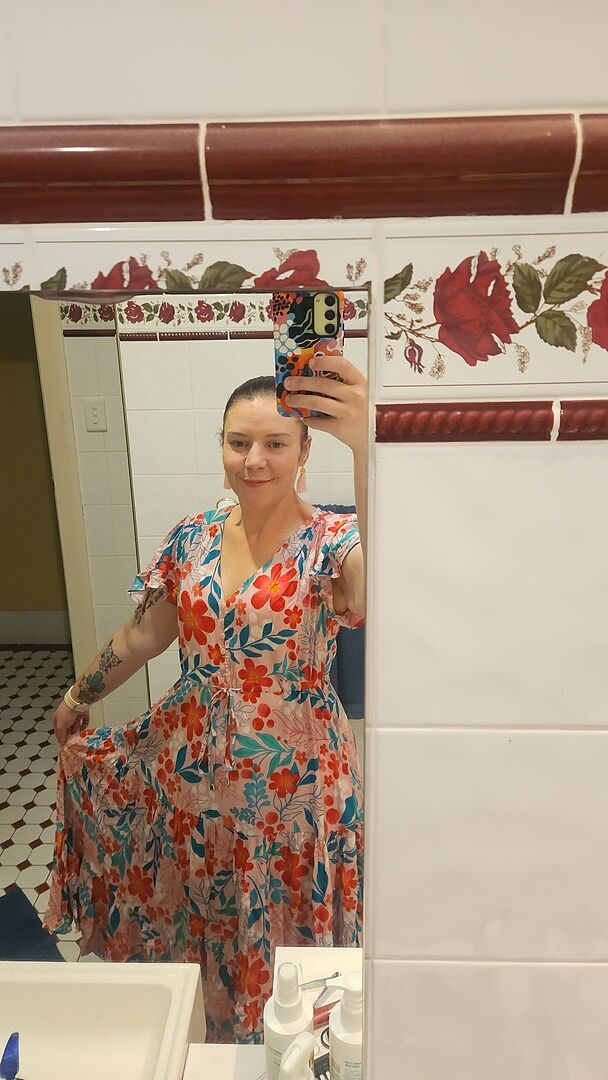 Athelia Sequin Party Dress in Hot Pink photo review