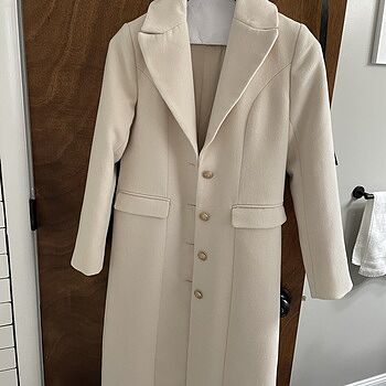 Full Length Classic Tailored Coat - Ivory | Boston Proper