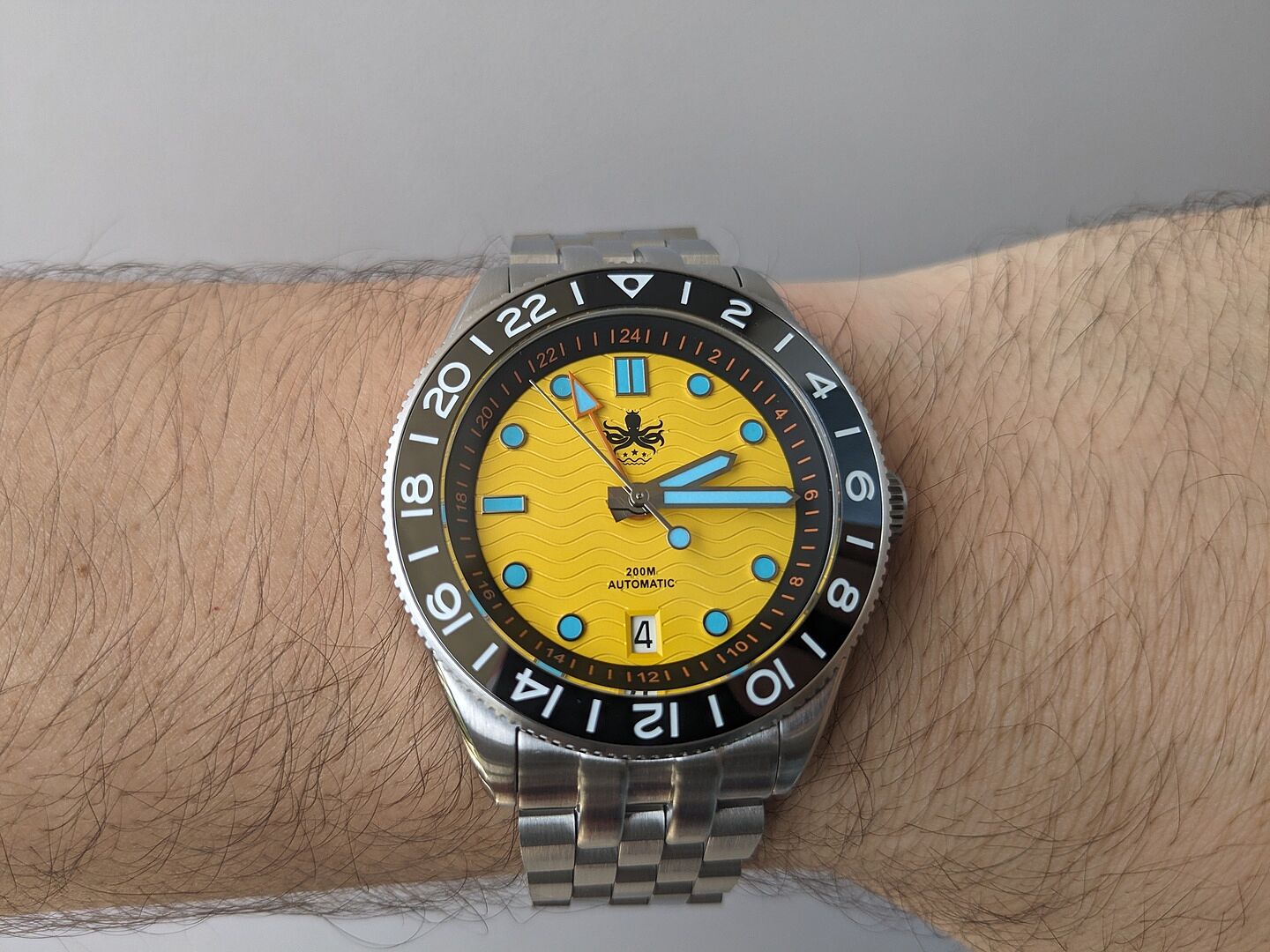 パフィオ PHOIBOS APOLLO DLC 200M Automatic Diver Watch PY056FX Yellow