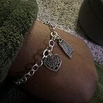 Middle Sister Heart Charm in Sterling Silver