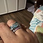 Enamel Band with Hearts Ring