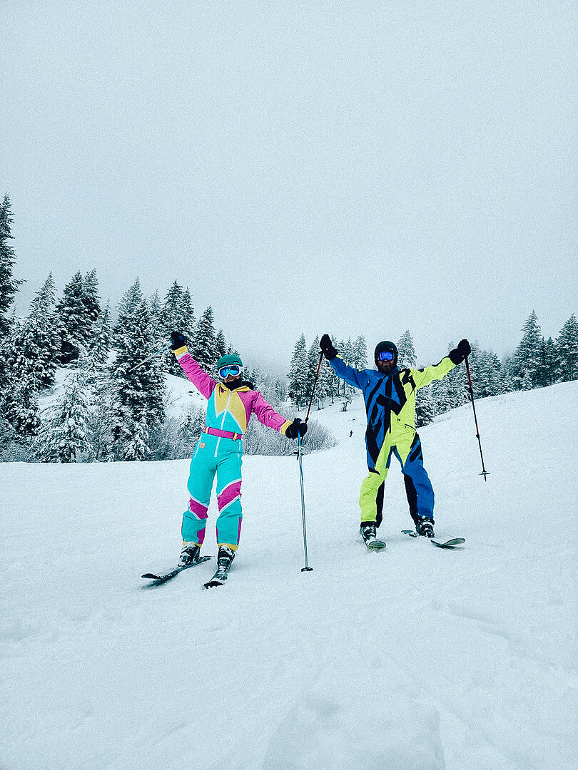 カラフルインコ柄　スキーウエア Sudden Jolt Ski Suit: Women's Ski & Snowboard Apparel | Tipsy Elves