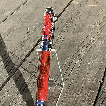 Push and Twist Firefighter pen discount in Chrome and Red with red devil barrel