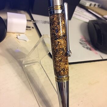 Penn State Majestic Squire Pen Kit 5-Pack - Gold Titanium & Gun Metal, Twist Ballpoint For Woodturning
