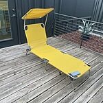 Amigo Outdoor Lounge Chair with Sun Shield - Yellow/ Teal