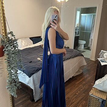 maxi dress with cleavage Tika Cabaret Dress with Collar, Long Sleeves, Bust Cut, Zip, Cleavage