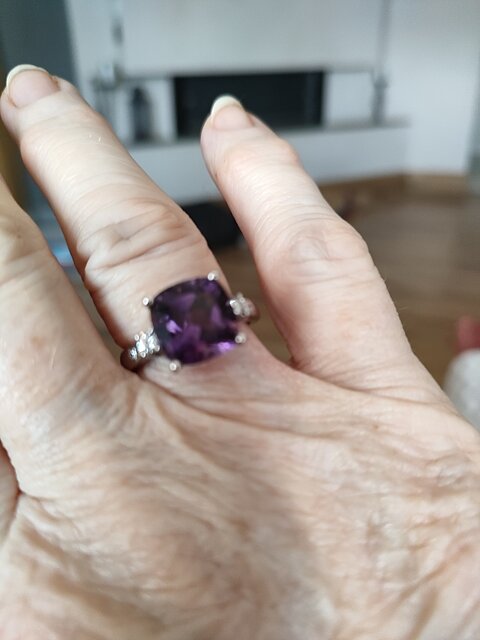 Amethyst and Diamond Ring