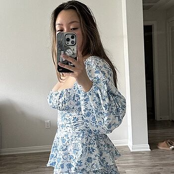 Provence Bloom Long Sleeve Maxi Dress Floral Blue | Selfie Leslie