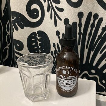 Herbs The Word Mouthwash compact new addition to my oral health routine
