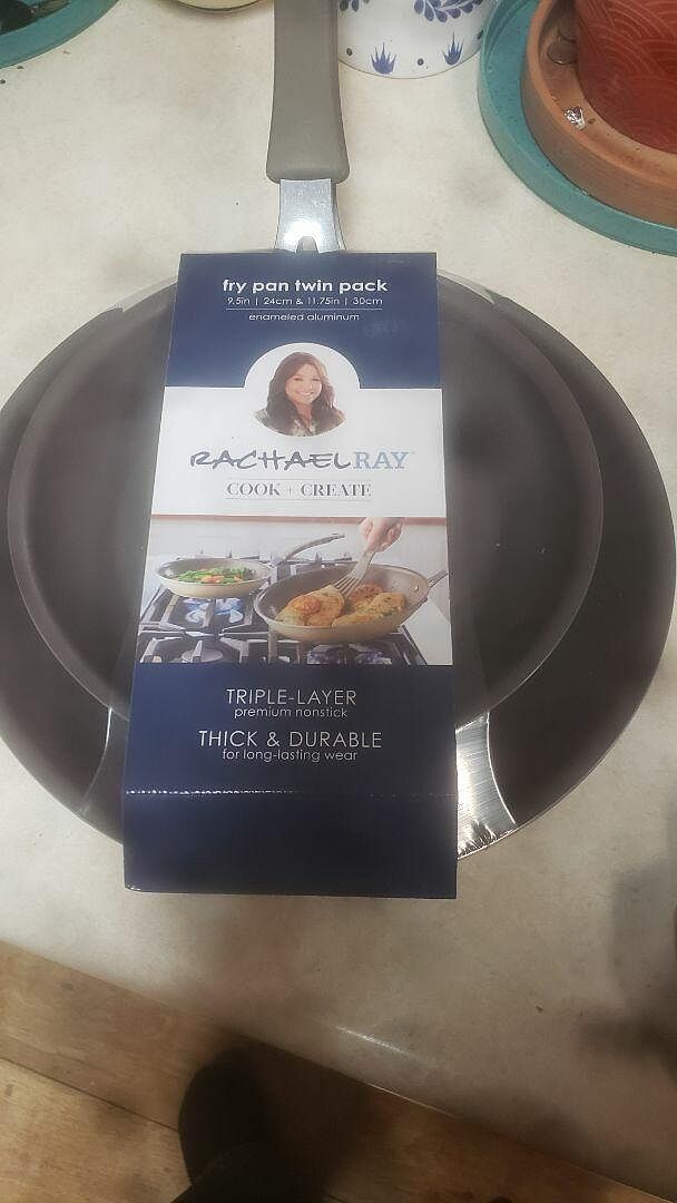 Rachael Ray Cook + Create Nonstick Griddle Pan - 11 Inch Square, Agave Blue, Oven Safe To 400°F