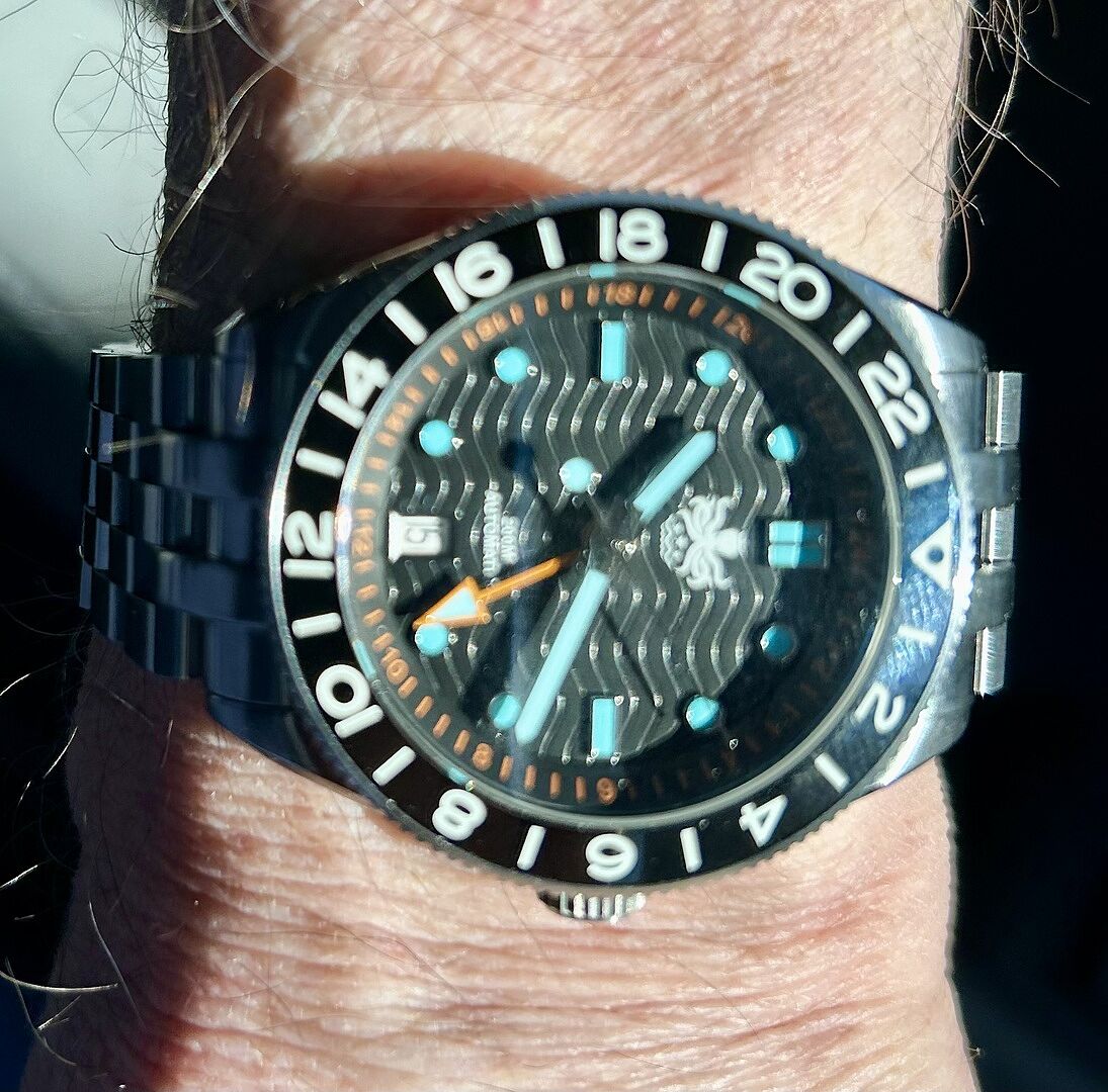 PHOIBOS WAVE MASTER GMT 200M Automatic Diver Watch PY049C Black